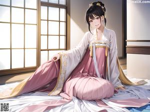 A woman in a kimono is posing for a picture.